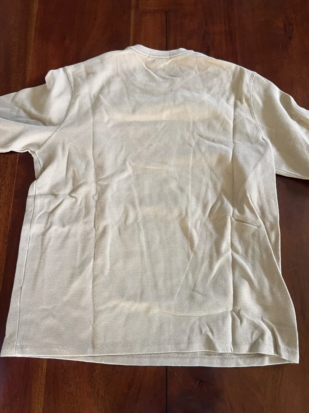 Banana Republic Men's Long-Sleeve Crewneck Shirt in Cream | Large